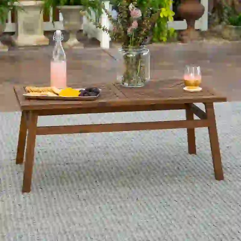 Table basse Middlebrook Elephant Point en bois d'acacia à chevrons