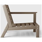 Fauteuil de jardin Polytrends Birchwood All Weather HDPE, assise profonde, aspect bois vieilli, accoudoir droit, avec coussins (1 pièce)