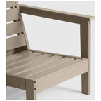 Fauteuil de jardin Polytrends Birchwood All Weather HDPE, assise profonde, aspect bois vieilli, accoudoir droit, avec coussins (1 pièce)