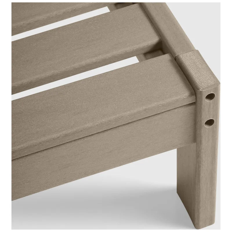 Fauteuil de jardin Polytrends Birchwood All Weather HDPE, assise profonde, aspect bois vieilli, accoudoir droit, avec coussins (1 pièce)