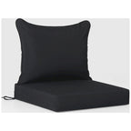 Fauteuil de jardin Polytrends Birchwood All Weather HDPE, assise profonde, aspect bois vieilli, accoudoir droit, avec coussins (1 pièce)