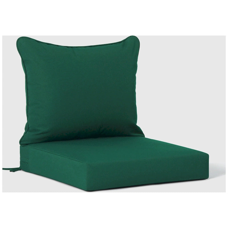 Fauteuil de jardin Polytrends Birchwood All Weather HDPE, assise profonde, aspect bois vieilli, accoudoir droit, avec coussins (1 pièce)