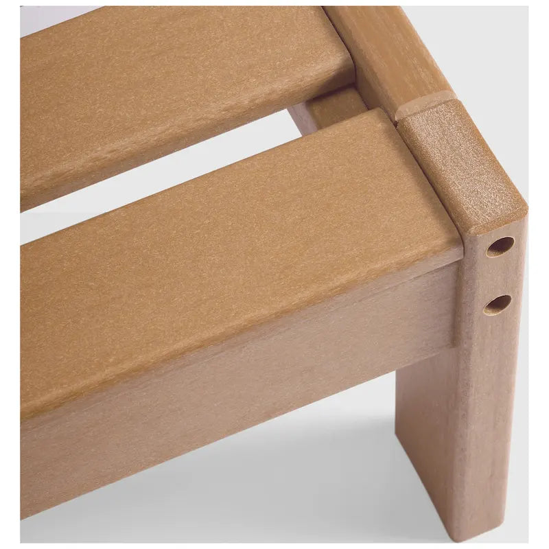 Fauteuil de jardin Polytrends Birchwood en polyéthylène haute densité (PEHD) résistant aux intempéries, assise profonde, accoudoir droit, avec coussins (1 pièce)