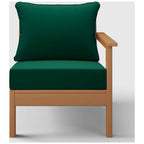 Fauteuil de jardin Polytrends Birchwood en polyéthylène haute densité (PEHD) résistant aux intempéries, assise profonde, accoudoir droit, avec coussins (1 pièce)