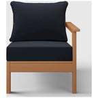 Fauteuil de jardin Polytrends Birchwood en polyéthylène haute densité (PEHD) résistant aux intempéries, assise profonde, accoudoir droit, avec coussins (1 pièce)