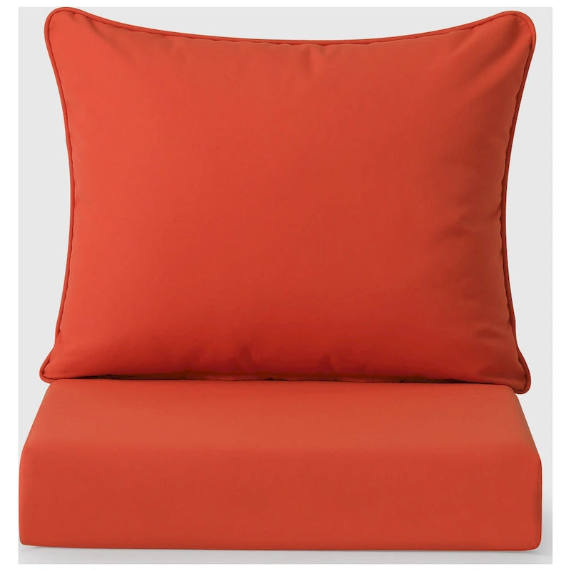 Fauteuil de jardin Polytrends Birchwood en polyéthylène haute densité (PEHD) résistant aux intempéries, assise profonde, accoudoir droit, avec coussins (1 pièce)