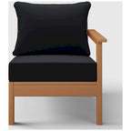 Fauteuil de jardin Polytrends Birchwood en polyéthylène haute densité (PEHD) résistant aux intempéries, assise profonde, accoudoir droit, avec coussins (1 pièce)