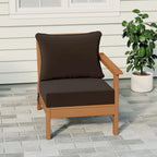 Fauteuil de jardin Polytrends Birchwood en polyéthylène haute densité (PEHD) résistant aux intempéries, assise profonde, accoudoir droit, avec coussins (1 pièce)