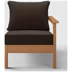 Fauteuil de jardin Polytrends Birchwood en polyéthylène haute densité (PEHD) résistant aux intempéries, assise profonde, accoudoir droit, avec coussins (1 pièce)