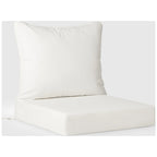 Fauteuil de jardin Polytrends Birchwood en polyéthylène haute densité (PEHD) résistant aux intempéries, assise profonde, accoudoir droit, avec coussins (1 pièce)