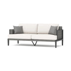 Ensemble de salon de jardin Vistano 4 pièces Sunbrella avec foyer extérieur - Gris