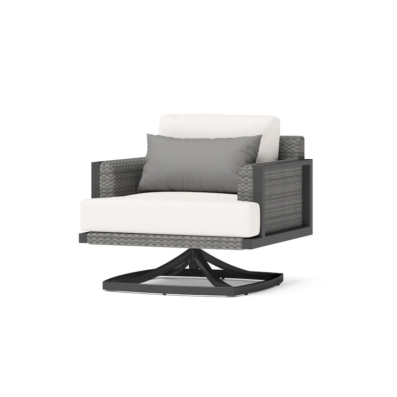 Ensemble de salon de jardin Vistano 4 pièces Sunbrella avec foyer extérieur - Gris