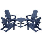 Ensemble de conversation Polytrends Laguna Outdoor 5 pièces comprenant une chaise Adirondack et une table basse carrée.