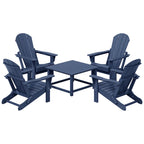 Polytrends Laguna Outdoor 5-Piece Adirondack Chair With Square Coffee Table Conversation Set