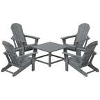 Ensemble de conversation Polytrends Laguna Outdoor 5 pièces comprenant une chaise Adirondack et une table basse carrée.