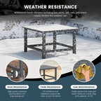 Ensemble de conversation Polytrends Laguna Outdoor 5 pièces comprenant une chaise Adirondack et une table basse carrée.