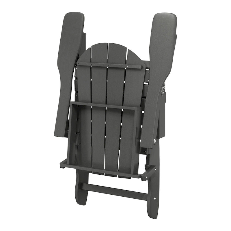 Ensemble de conversation Polytrends Laguna Outdoor 5 pièces comprenant une chaise Adirondack et une table basse carrée.