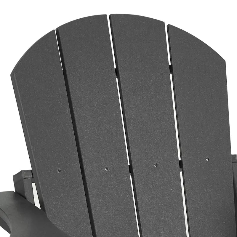 Ensemble de conversation Polytrends Laguna Outdoor 5 pièces comprenant une chaise Adirondack et une table basse carrée.