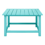 Ensemble de conversation Polytrends Laguna Outdoor 5 pièces comprenant une chaise Adirondack et une table basse carrée.