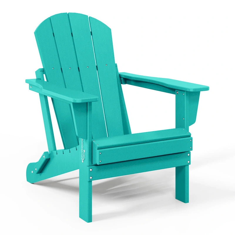 Ensemble de conversation Polytrends Laguna Outdoor 5 pièces comprenant une chaise Adirondack et une table basse carrée.