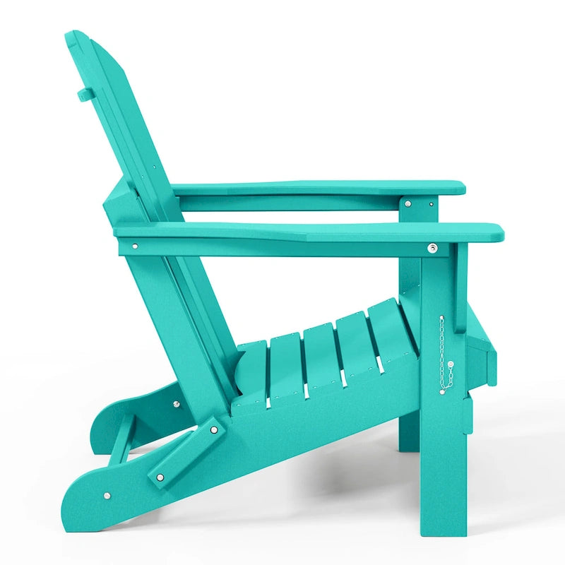 Ensemble de conversation Polytrends Laguna Outdoor 5 pièces comprenant une chaise Adirondack et une table basse carrée.
