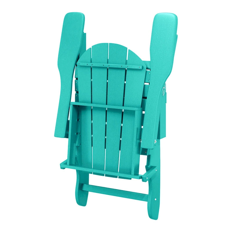 Ensemble de conversation Polytrends Laguna Outdoor 5 pièces comprenant une chaise Adirondack et une table basse carrée.