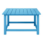 Ensemble de conversation Polytrends Laguna Outdoor 5 pièces comprenant une chaise Adirondack et une table basse carrée.