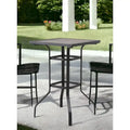Table bistro carrée d'extérieur en métal marron et noir HomeRoots 25