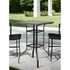 Table bistro carrée d'extérieur en métal marron et noir HomeRoots 25