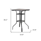 Table bistro carrée d'extérieur en métal marron et noir HomeRoots 25