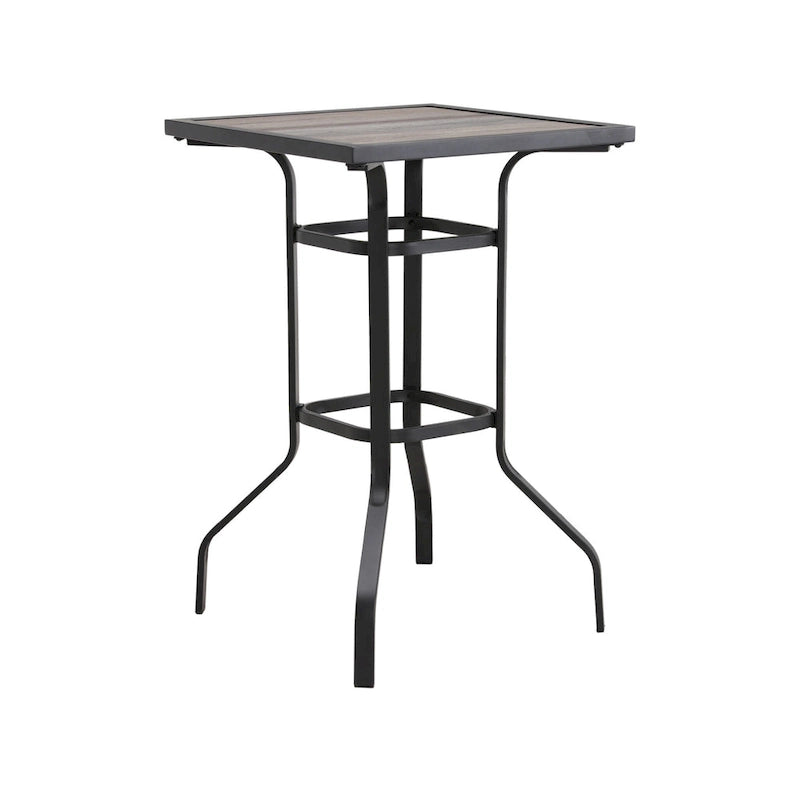 Table bistro carrée d'extérieur en métal marron et noir HomeRoots 25
