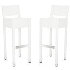 Tabouret de bar empilable gris SAFAVIEH Landry pour intérieur/extérieur, 76 cm (30 po) - 33 cm (13 po) L x 46 cm (18 po) P x 97 cm (38 po) H