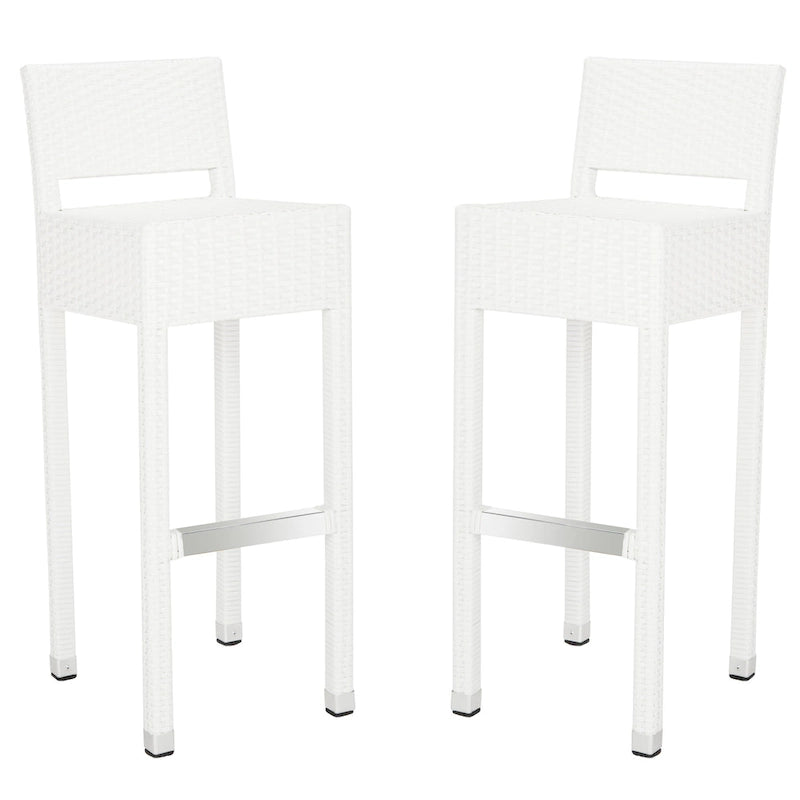 Tabouret de bar empilable gris SAFAVIEH Landry pour intérieur/extérieur, 76 cm (30 po) - 33 cm (13 po) L x 46 cm (18 po) P x 97 cm (38 po) H