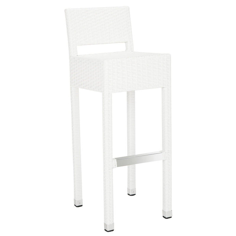 Tabouret de bar empilable gris SAFAVIEH Landry pour intérieur/extérieur, 76 cm (30 po) - 33 cm (13 po) L x 46 cm (18 po) P x 97 cm (38 po) H