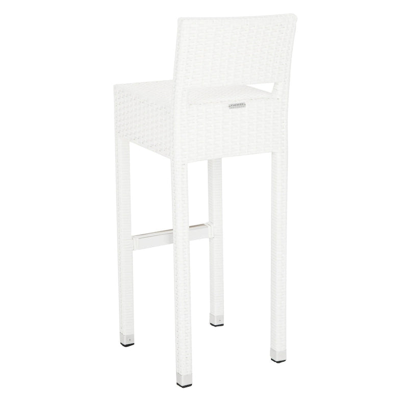 Tabouret de bar empilable gris SAFAVIEH Landry pour intérieur/extérieur, 76 cm (30 po) - 33 cm (13 po) L x 46 cm (18 po) P x 97 cm (38 po) H
