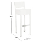 Tabouret de bar empilable gris SAFAVIEH Landry pour intérieur/extérieur, 76 cm (30 po) - 33 cm (13 po) L x 46 cm (18 po) P x 97 cm (38 po) H