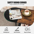 Table basse ovale de style Mid-Century avec rangement à 2 niveaux pour petits espaces