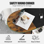 Table basse ovale de style Mid-Century avec rangement à 2 niveaux pour petits espaces