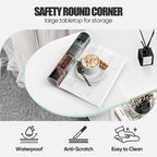 Table basse ovale de style Mid-Century avec rangement à 2 niveaux pour petits espaces