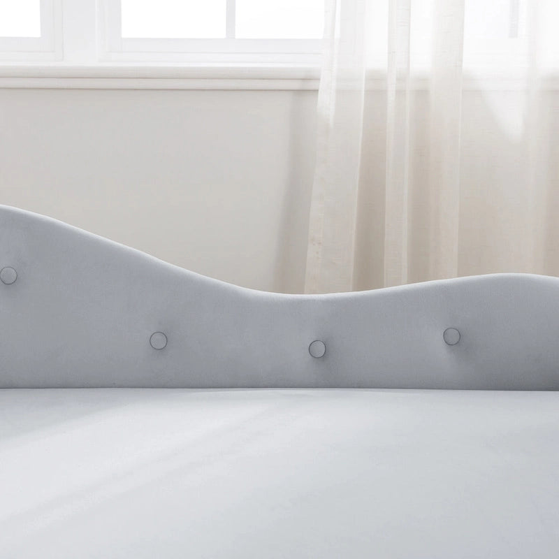 Coussin de rangement, méridienne en velours, méridienne moderne à accoudoirs arrondis