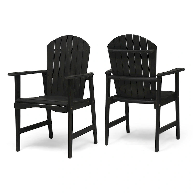Chaises de salle à manger d'extérieur en bois de style Adirondack (ensemble de 2)