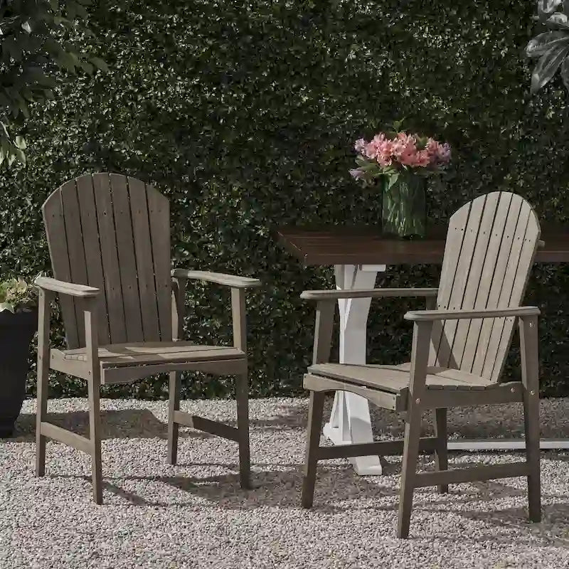 Chaises de salle à manger d'extérieur en bois de style Adirondack (ensemble de 2)