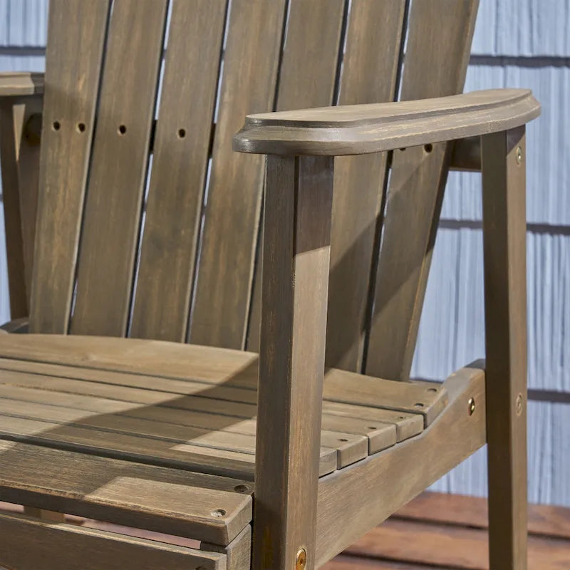 Chaises de salle à manger d'extérieur en bois de style Adirondack (ensemble de 2)