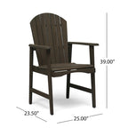 Chaises de salle à manger d'extérieur en bois de style Adirondack (ensemble de 2)