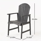 Chaises de salle à manger d'extérieur en bois de style Adirondack (ensemble de 2)