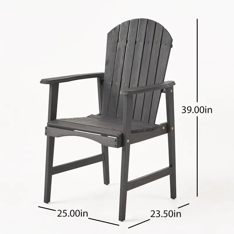 Chaises de salle à manger d'extérieur en bois de style Adirondack (ensemble de 2)