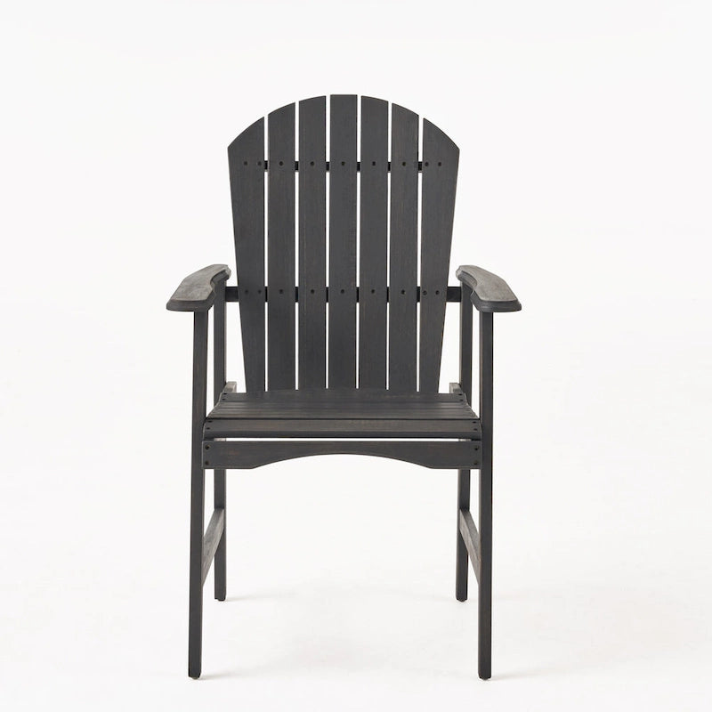 Chaises de salle à manger d'extérieur en bois de style Adirondack (ensemble de 2)