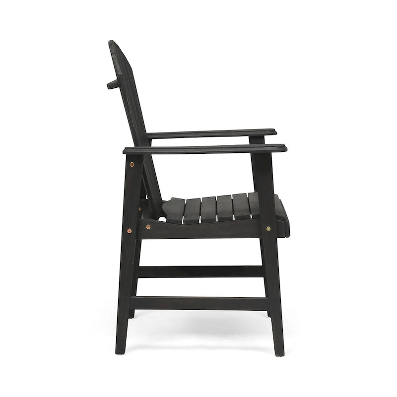 Chaises de salle à manger d'extérieur en bois de style Adirondack (ensemble de 2)