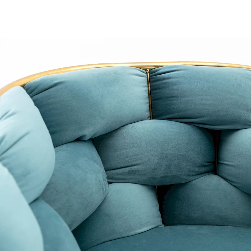 Fauteuil de chambre moderne de luxe en velours, tabouret de coiffeuse.
