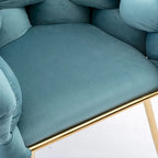 Fauteuil de chambre moderne de luxe en velours, tabouret de coiffeuse.